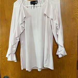 Antthony Women's Elegant Ruffled Blouse - Blush Pink